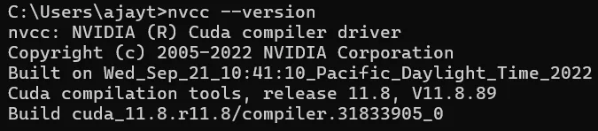 CUDA installation checking command